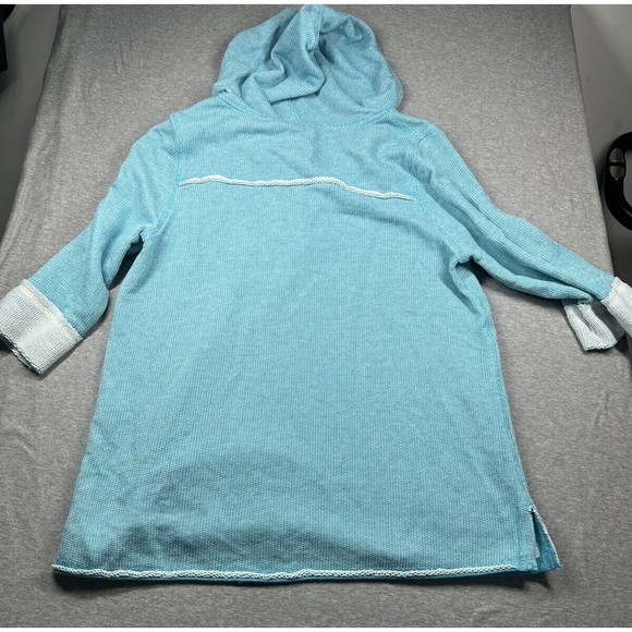 Soft Surroundings‎ Just Beachy French Terry Cloth Pullover Hooded Sweatshirt L - Picture 7 of 9